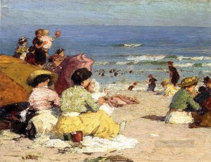 People relaxing by the beach